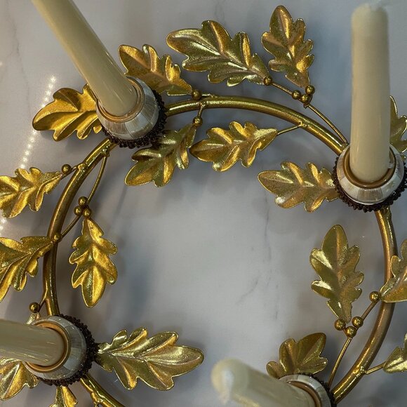 Autumnology Gold Leaf Ring Candle Holder CenterPiece - NEW - Picture 10 of 11